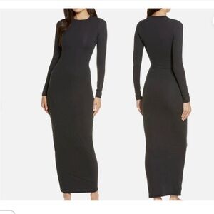 FITS EVERYBODY CREW NECK LONG SLEEVE DRESS | ONYX - Large